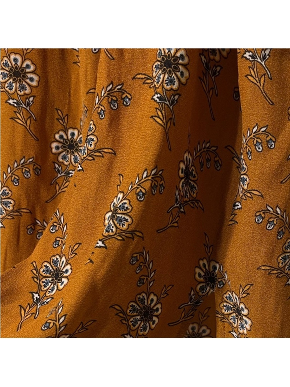 LOFT Rust Floral Ruffle Sleeve Top - Picture 4 of 7